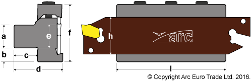 SLTBN Part Off Blade Tool Blocks with Part Off Blade - Diagrams