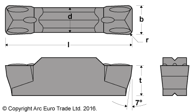 MGMN 200 Rectangular AlTiN Coated Carbide Inserts - Diagrams