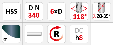 Dormer A110 Long Series HSS Drills