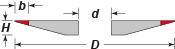 Diamond Wheel Tapered 15deg Diagram