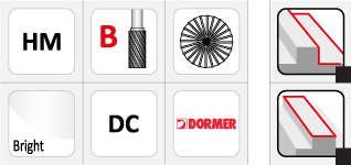 Dormer P803 Carbide Burrs - Cylinder with Endcut