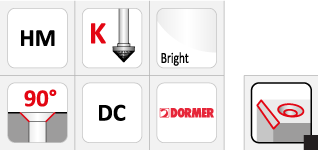 Dormer P819 Carbide Burrs - 90° Countersink