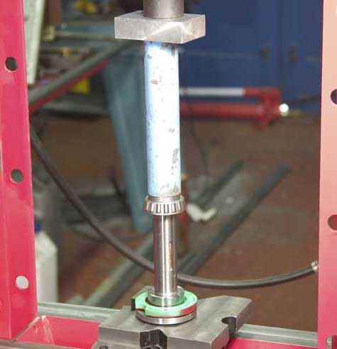 Press on new bearing inner