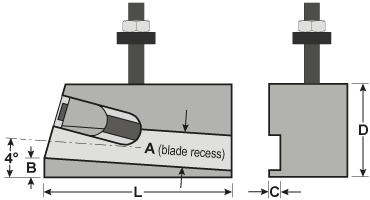 Parting Blade Toolholder Drawing