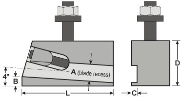 Parting Blade Toolholder Drawing