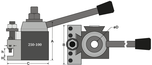 Model 100 QCTP + Slim Toolholder Drawing