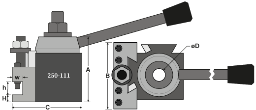 Model 111 QCTP + Slim Toolholder Drawing